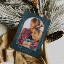 Mooi blauw Geometrisch Patroon Foto Kerstmis