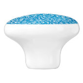 Mooi blauw geometrisch patroon keramische knop (Zijkant)