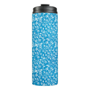 Mooi blauw geometrisch patroon thermosbeker