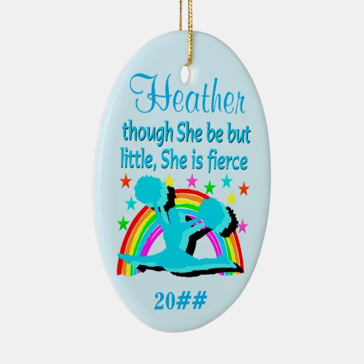 MOOI BLAUW GEPERSONALISEERD CHEERLEADER ORNAMENT (Rechts)