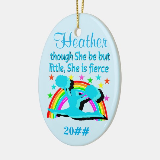 MOOI BLAUW GEPERSONALISEERD CHEERLEADER ORNAMENT (Links)