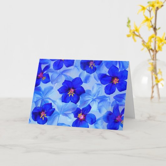 Mooi blauw! Goed gedaan Kaart (Gele Bloem)