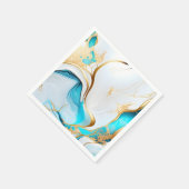 Mooi blauw goud wit marmer ontwerp servet (Hoek)