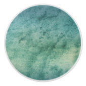 Mooi blauw Groen Aqua Waterverf Stropdas-Dye Keramische Knop (Voorkant)