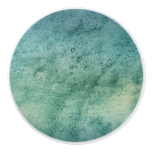 Mooi blauw Groen Aqua Waterverf Stropdas-Dye Keramische Knop (Voorkant)