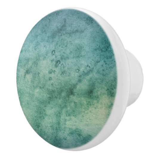 Mooi blauw Groen Aqua Waterverf Stropdas-Dye Keramische Knop (Rechts)