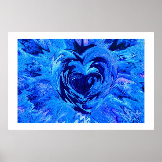 Mooi blauw hart poster (Voorkant)