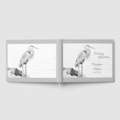 Mooi blauw heron waterbaden bruiloft gastenboek (Volledig)