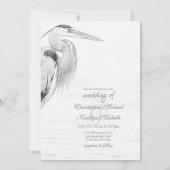 Mooi blauw heron waterbaden bruiloft kaart (Achterkant)