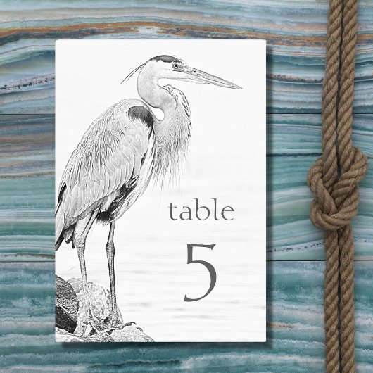 Mooi blauw heron waterbaden bruiloft kaart