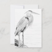 Mooi blauw heron waterbaden bruiloft RSVP kaartje (Achterkant)