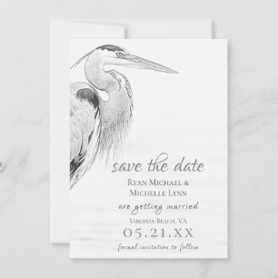 Mooi blauw heron waterbaden bruiloft save the date
