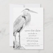 Mooi blauw heron waterbaden bruiloft save the date (Voorkant)