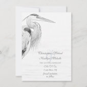 Mooi blauw heron waterbaden bruiloft save the date (Achterkant)