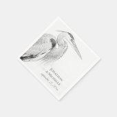 Mooi blauw heron waterbaden bruiloft servet (Hoek)