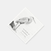 Mooi blauw heron waterbaden bruiloft servet (Hoek)