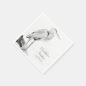 Mooi blauw heron waterbaden bruiloft servet (Hoek)