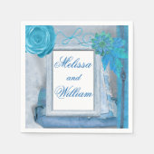 Mooi blauw huwelijk servet (Voorkant)