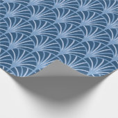 Mooi blauw  Japans ventilatorpatroon Cadeaupapier (Hoek)