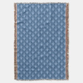 Mooi blauw  Japans ventilatorpatroon Deken (Voorkant Verticaal)