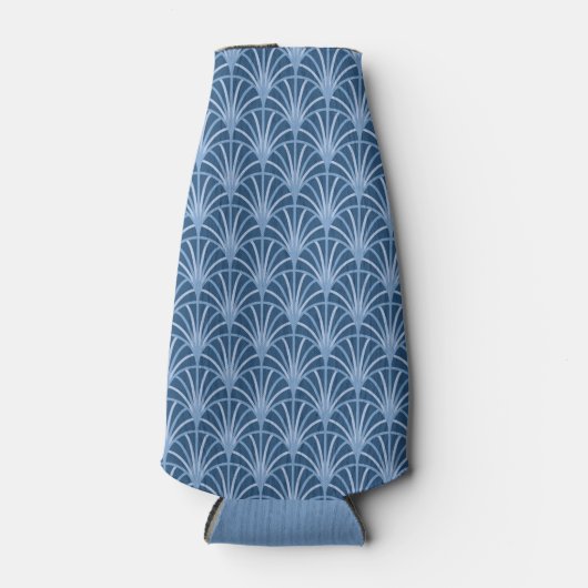 Mooi blauw  Japans ventilatorpatroon Flesjeskoeler (Voorkant)