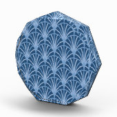 Mooi blauw Japans ventilatorpatroon Fotoblokken (Rechts)
