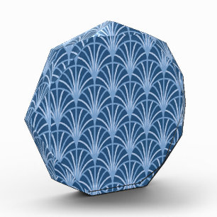 Mooi blauw Japans ventilatorpatroon Fotoblokken