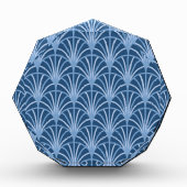 Mooi blauw Japans ventilatorpatroon Fotoblokken (Voorkant)