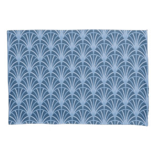 Mooi blauw Japans ventilatorpatroon Kussensloop