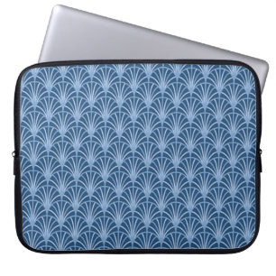 Mooi blauw  Japans ventilatorpatroon Laptop Sleeve