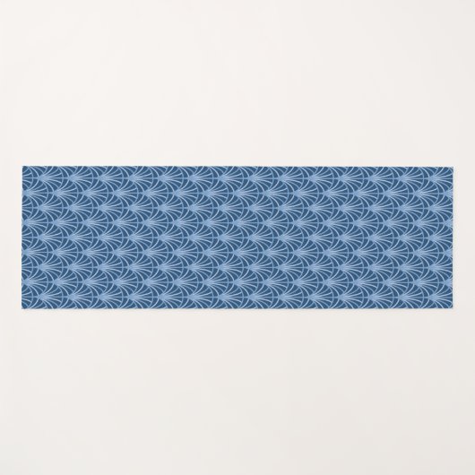 Mooi blauw  Japans ventilatorpatroon Yogamat (Voorkant (horizontaal))
