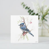 Mooi blauw jay schilderen kaart (Staand voorkant)
