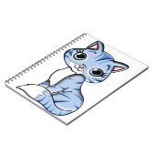 Mooi blauw kat notitieboek (Linkerzijde)