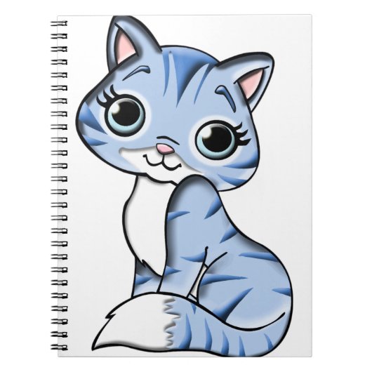 Mooi blauw kat notitieboek (Voorkant)