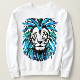 Mooi blauw leeuwerveld - White Lion Sweatshirt