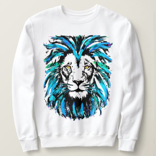 Mooi blauw leeuwerveld - White Lion Sweatshirt (Design voorkant)