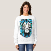 Mooi blauw leeuwerveld - White Lion Sweatshirt (Voorkant volledig)