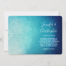 Mooi Blauw Mandala Abstract Trouwen Kaart