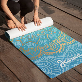 Mooi blauw Mandala Pattern Yogamat