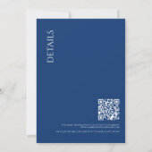 Mooi Blauw met QR Code Bruiloft Kaart (Achterkant)