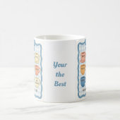 Mooi blauw ontwerp koffiemok (Center)