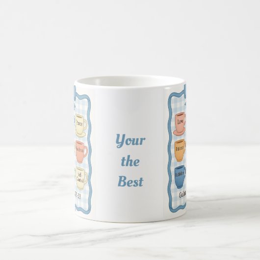 Mooi blauw ontwerp koffiemok (Center)