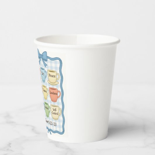 Mooi blauw ontwerp papieren bekers (Links)