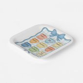 Mooi blauw ontwerp papieren bordje (Gebogen)