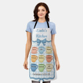 Mooi blauw ontwerp schort (Gedragen)