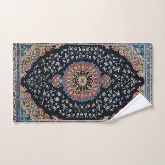 Mooi blauw oosters Antiek Kilim tapijt Bad Handdoek (Handdoek)