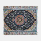 Mooi blauw oosters Antiek Kilim tapijt Fleece Deken (Voorkant (Horizontaal))