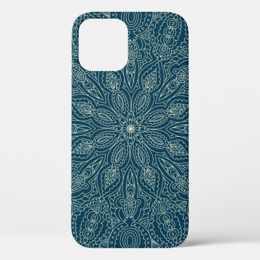 Mooi blauw ornament, vrolijk kerstfeest Case-Mate iPhone case (Achterkant)