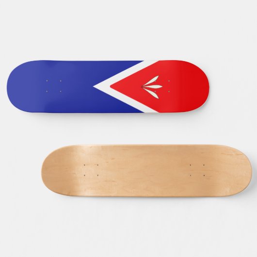 Mooi blauw rood en wit persoonlijk skateboard (Horizontaal)