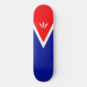 Mooi blauw rood en wit persoonlijk skateboard (Voorkant)